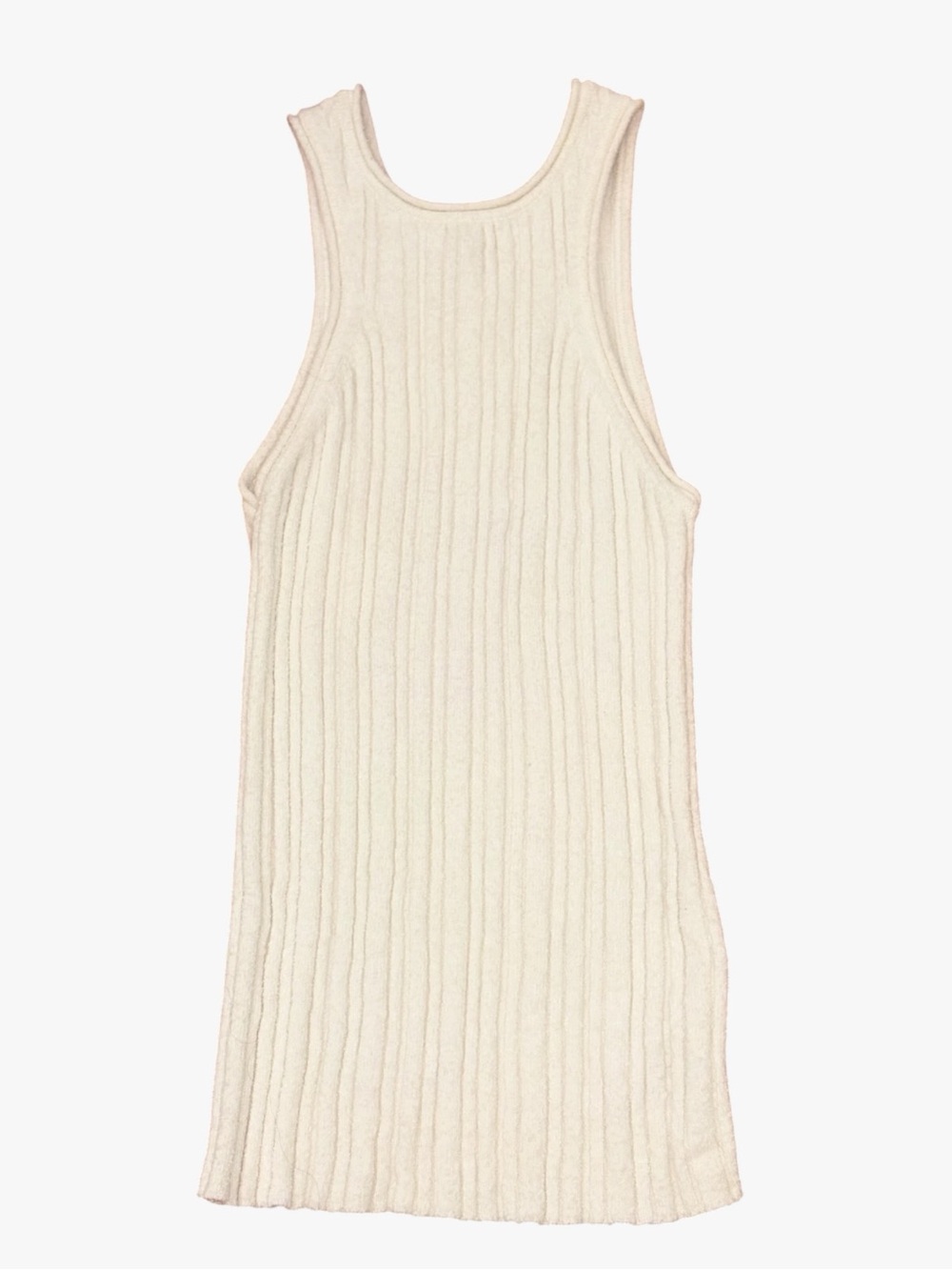 Anthropologie Cream Wide Ribbed Knit Sweater Tank Medium